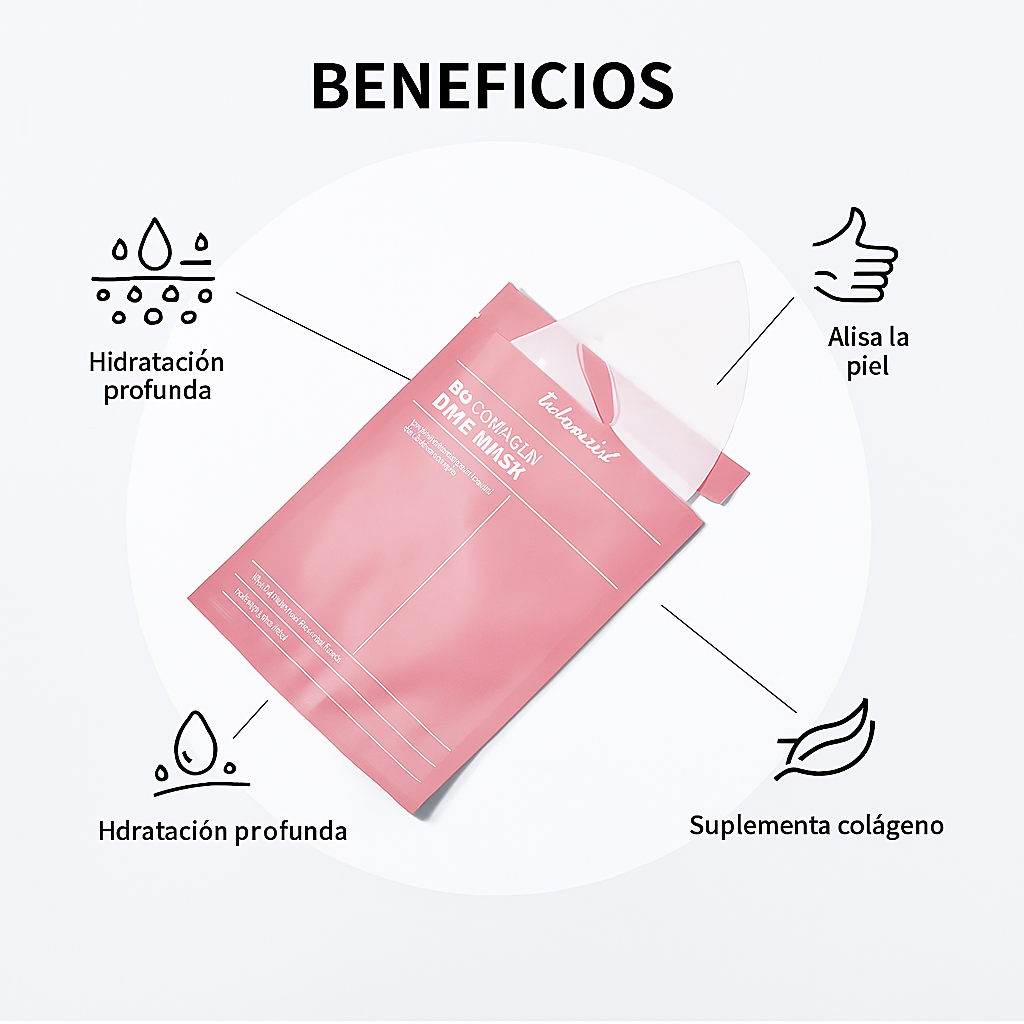 Mascarilla facial de biocolàgeno hidratante profunda, iluminadora de la piel