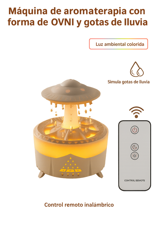 Humificador de lluvia con luz aromaterapia